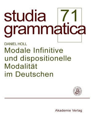 cover image of Modale Infinitive und dispositionelle Modalität im Deutschen